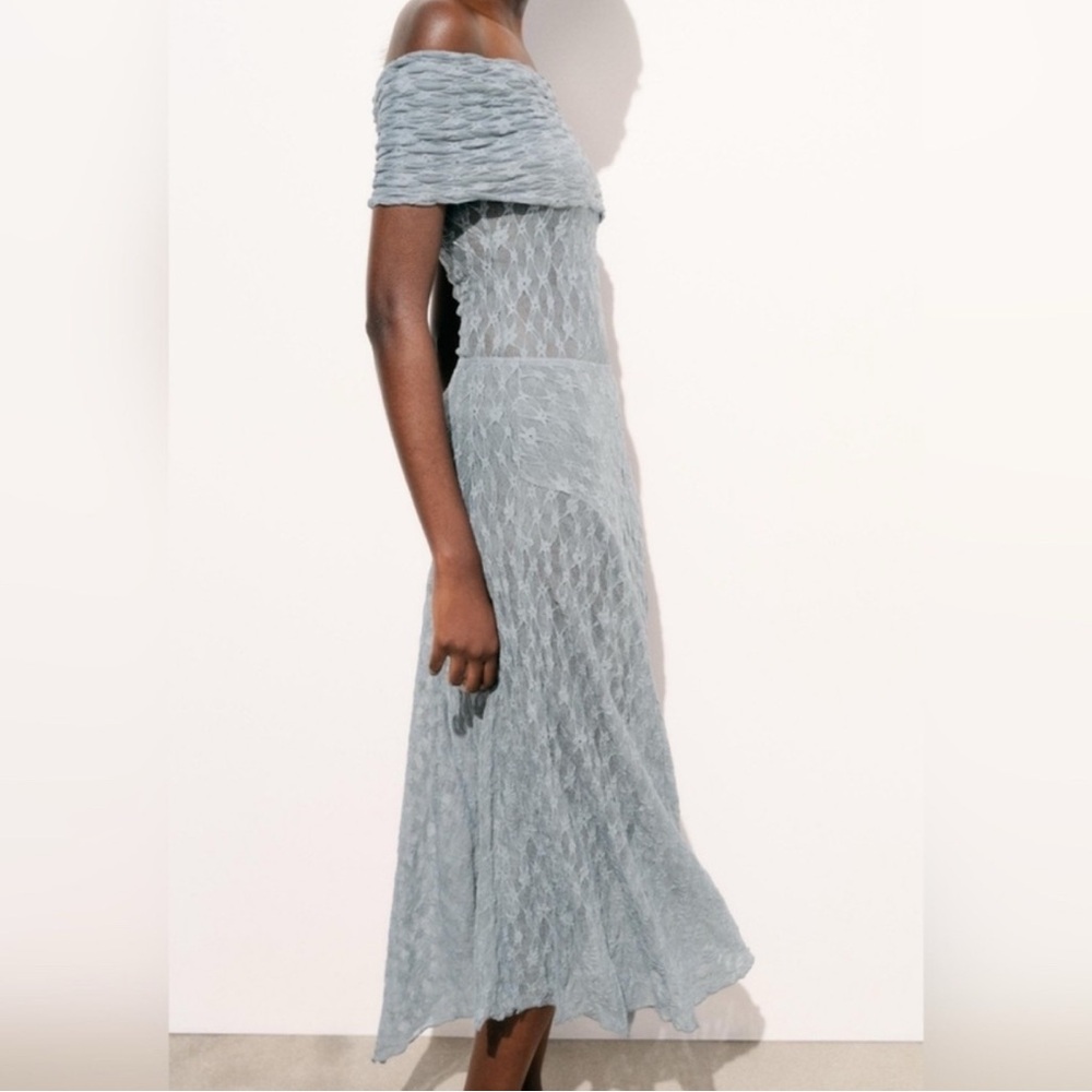 Zara Off-Shoulder Gray Bodysuit